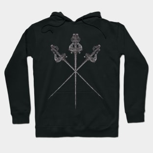 3 Swords Stiletto medieval design Hoodie